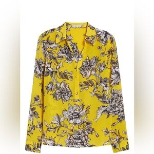 NWT Alice and Olivia Eloise Silk Floral Blouse